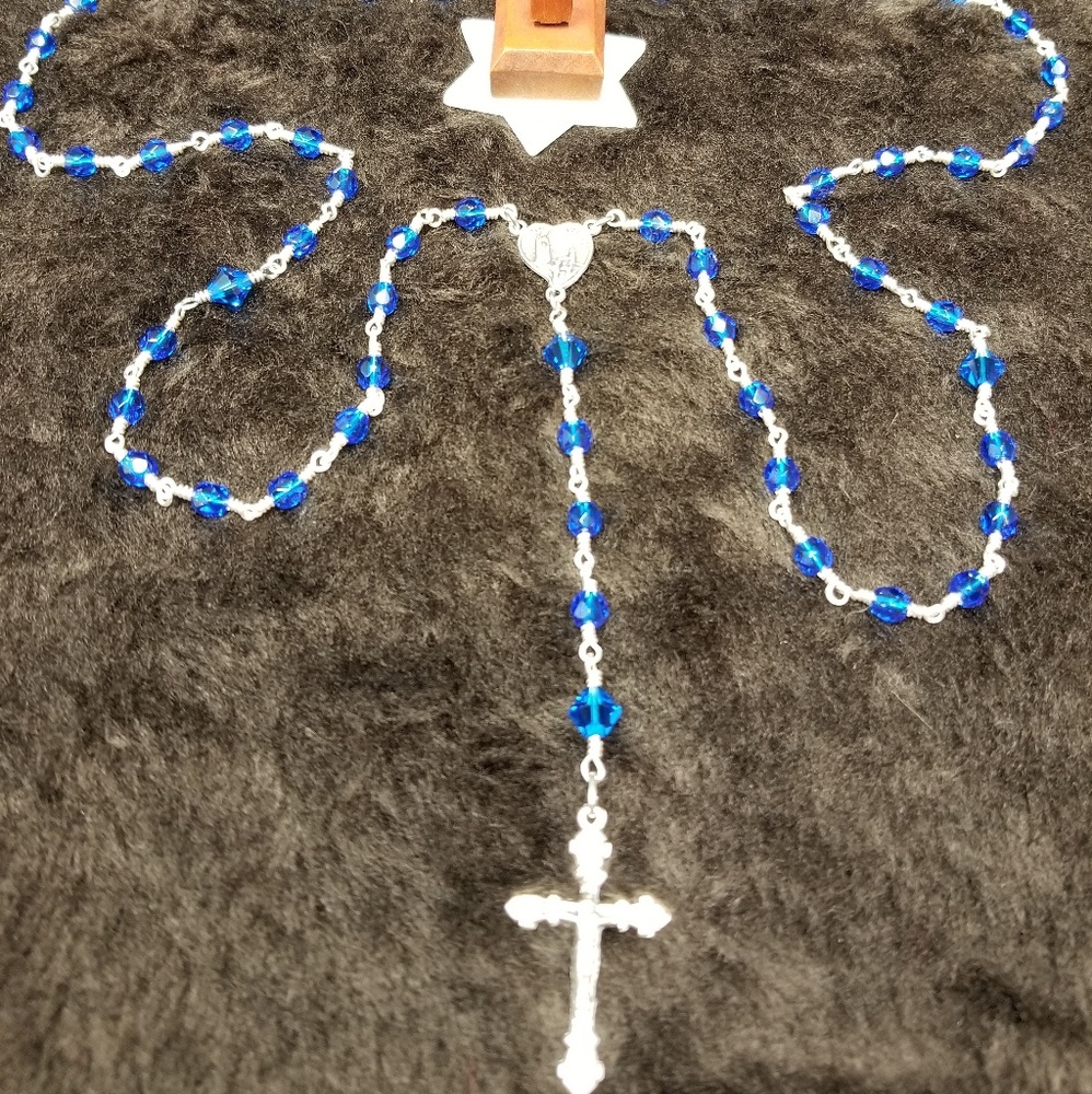 "PRICE DROP" Blue Crystal Rosary!